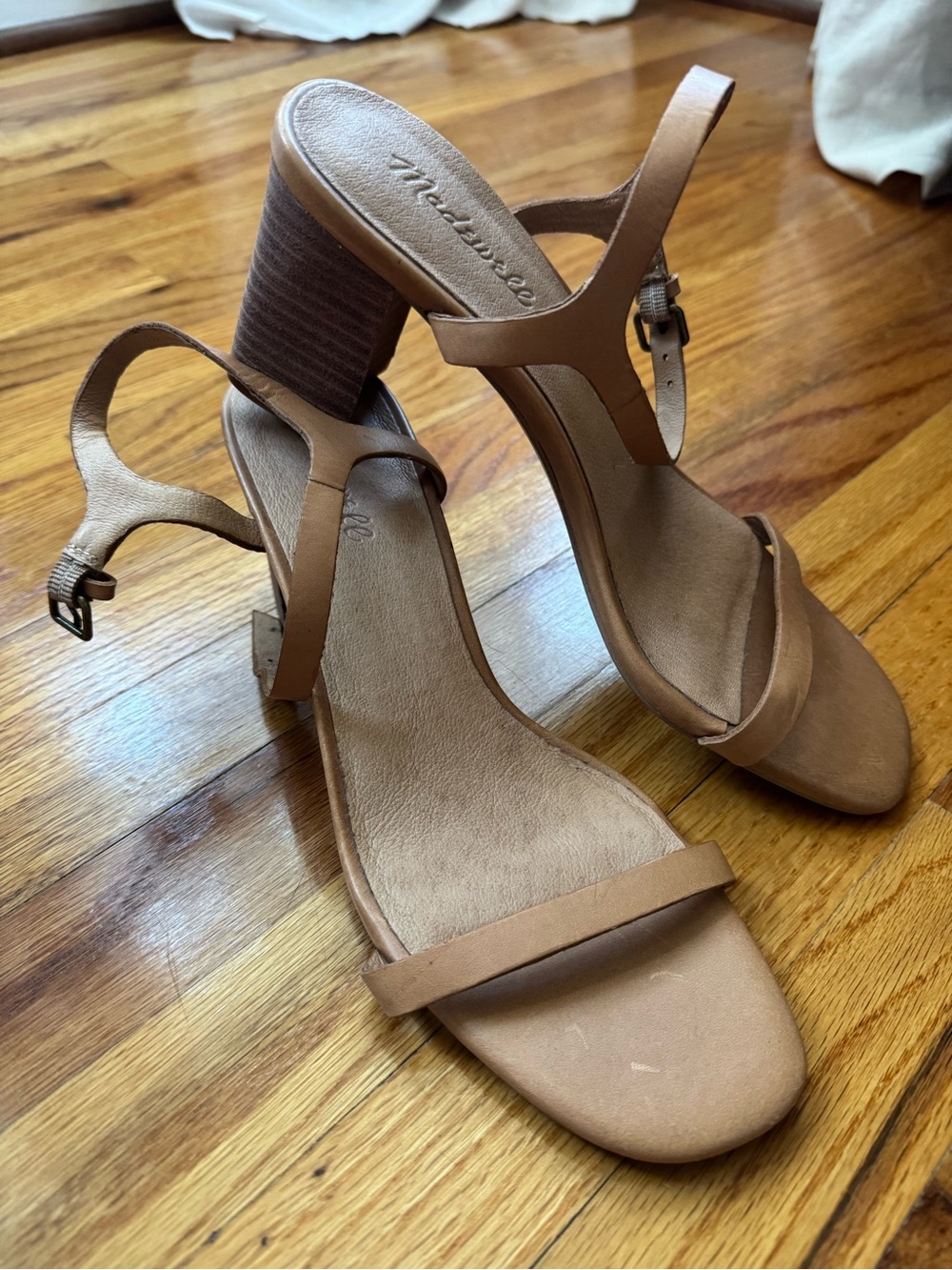 Madewell Tan Strappy Block Heel Sandals Size 9